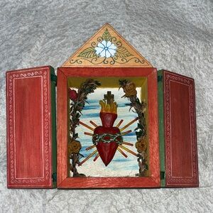 Sacred Heart Wooden Diorama and Shadow Box Art